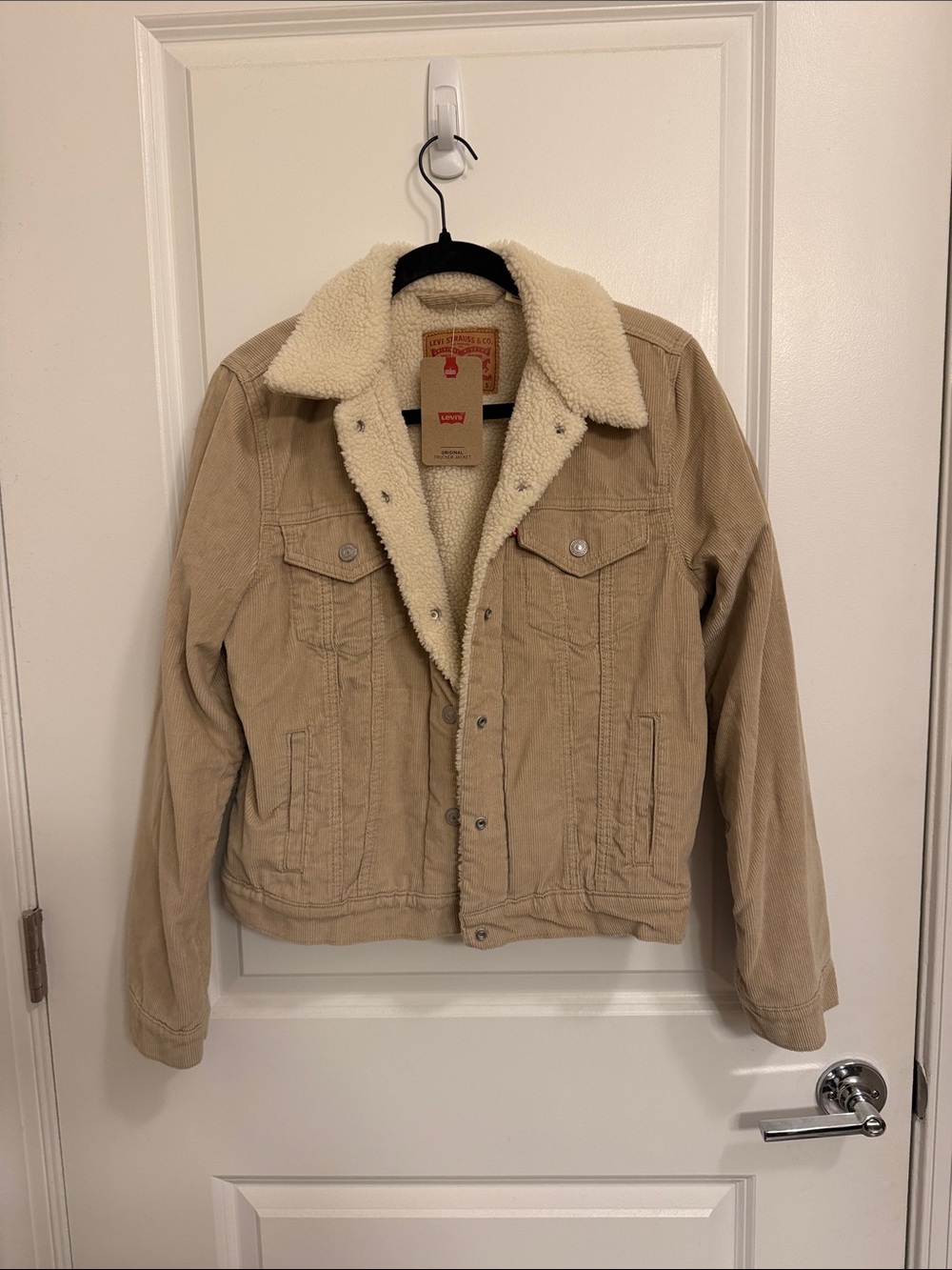 Levi's Tan Corduroy Sherpa-Lined Trucker Jacket